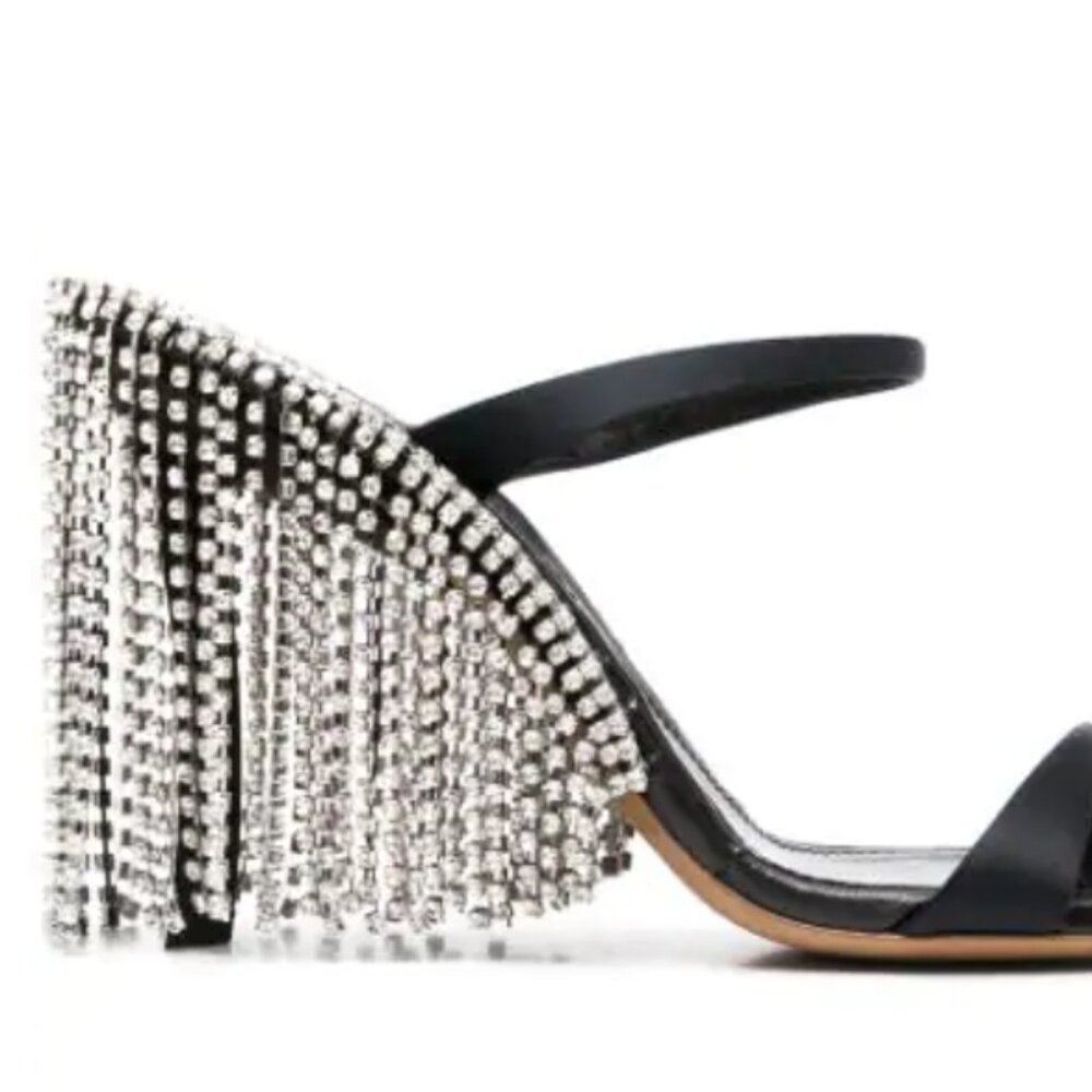 BNWT AW20 AREA NYC CRYSTAL CHANDELIER HEELED SANDALS 37